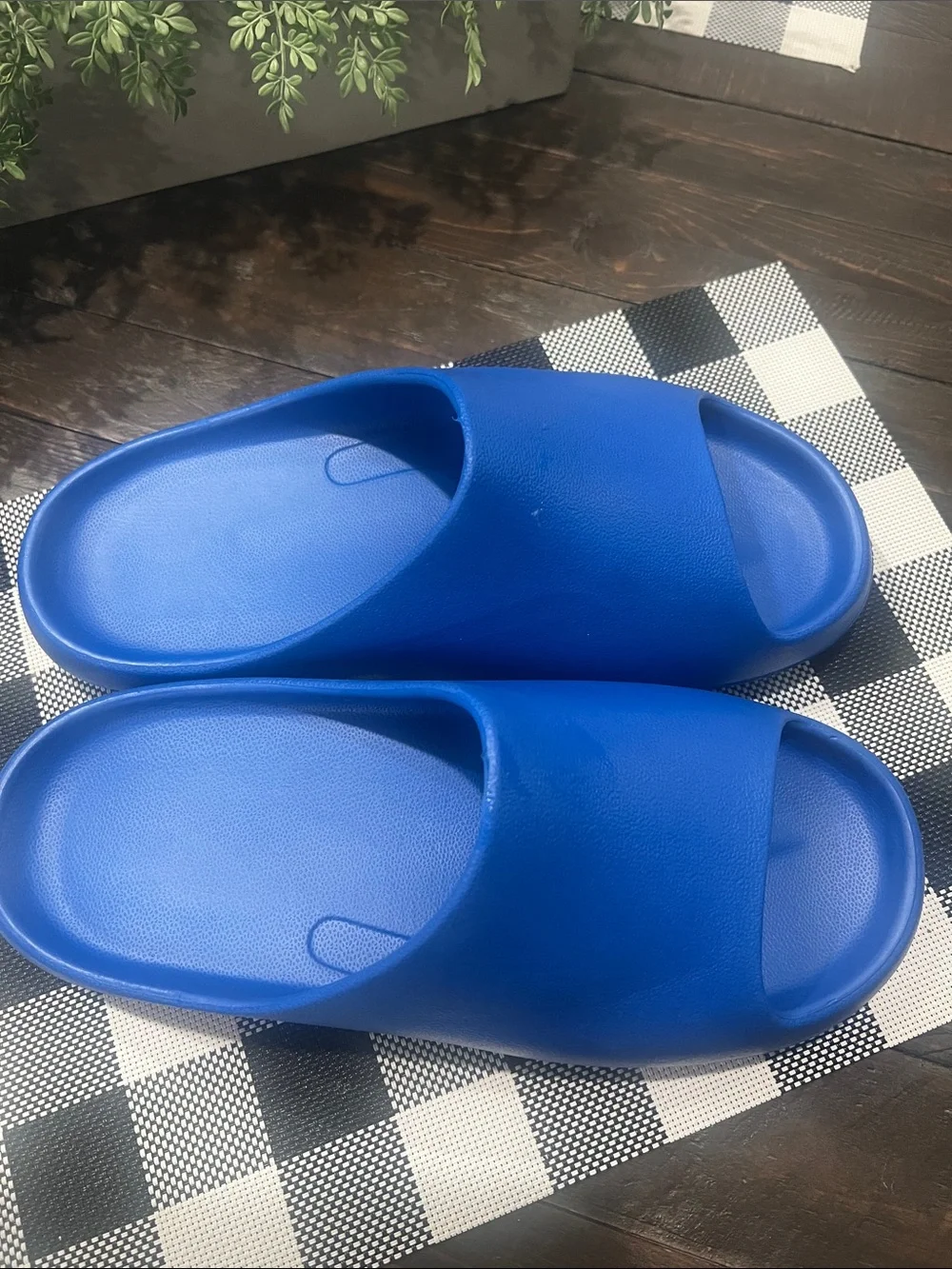 Men’s  Blue Slip-On Cushioned Slides